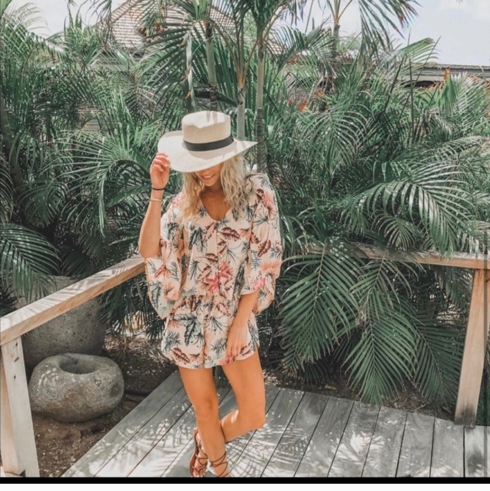 2 Piece Set AMUSE SOCIETY Brisa Aventura Shorts Kimono Crop Top Small S Floral - Picture 3 of 7